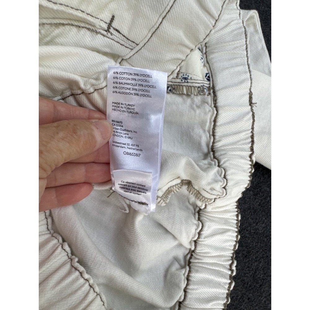 We The Free Urban Outfitters White Denim Cropped Zip Jacket OB1653817 Medium - Picture 7 of 7